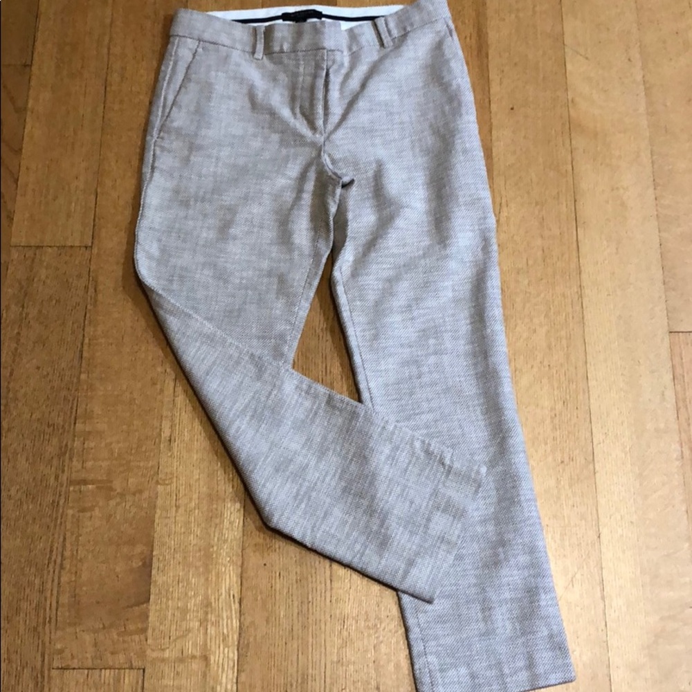 Cropped Neutral colored woven Classic Fit pants